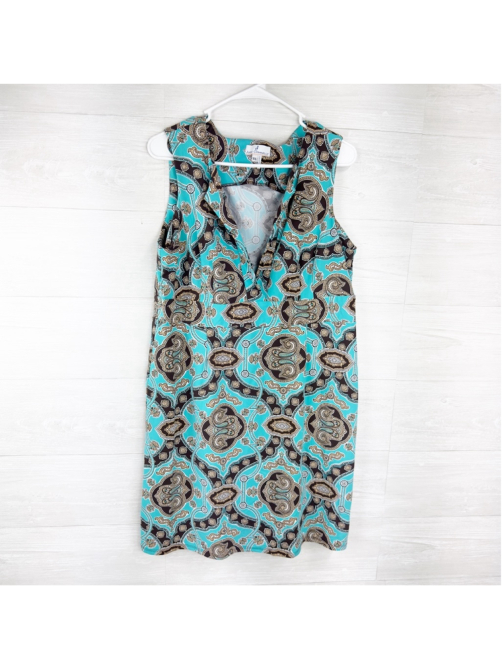 Jude Connally Medallion Paisley Midi Shift Dress XL